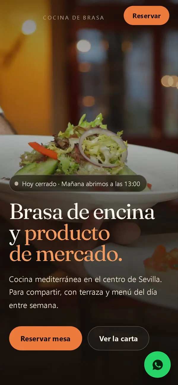 La misma web en un móvil